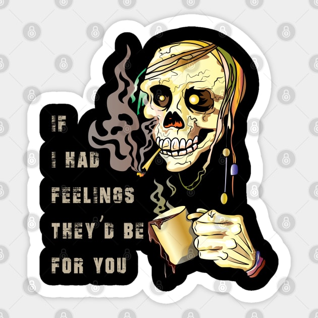 If I Had Feeling They'd Be For You, Valentines Day Skeleton Sticker by ArticArtac